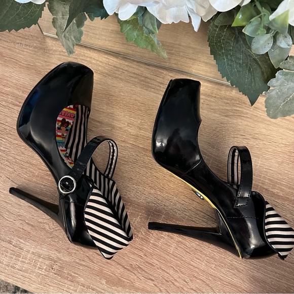 HARAJUKU LOVERS DIAMOND BLACK STILETTO HEELS BY GWEN STEFANI - Picture 8 of 13